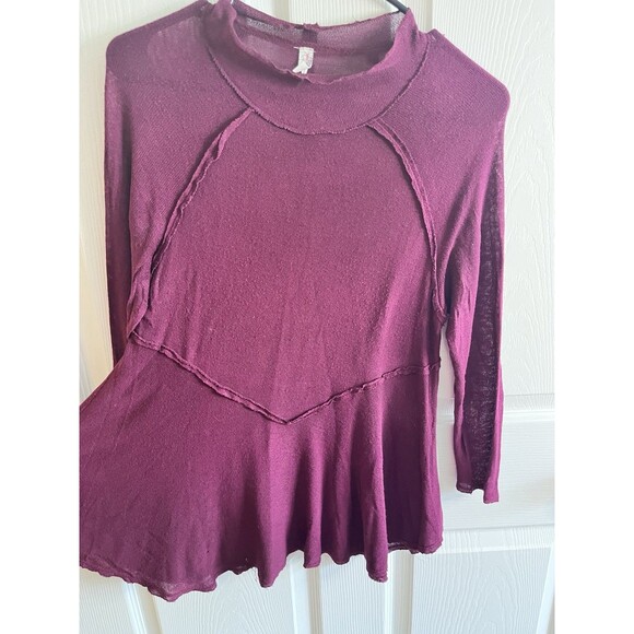Intimately Free People Women's Long Sleeve Top Size Small Sheer Romantic Sexy - Picture 2 of 8